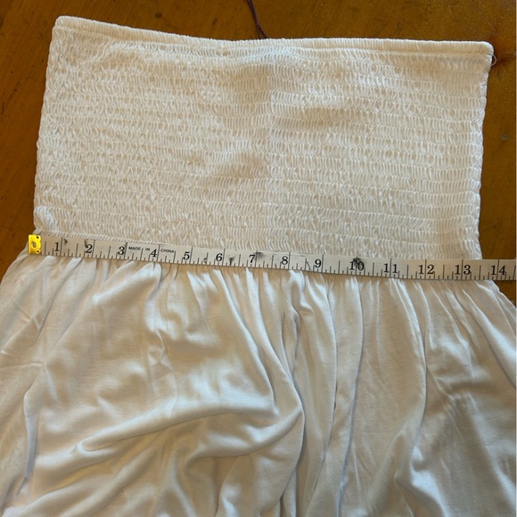 Lascana White Smocked Peplum Strapless Top - Picture 11 of 13